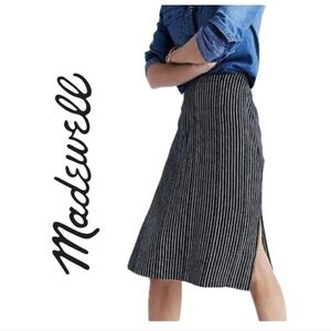 Madewell Striped Midi Skirt